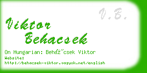 viktor behacsek business card